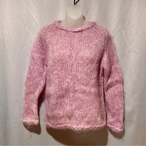 Vintage 60s Chunky Lavender Wool Mohair Women's Sweater-Made in Italy